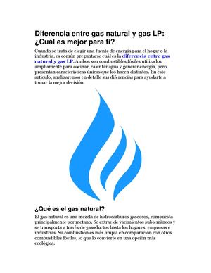 Diferencia Entre Gas Natural Y Gas Lp