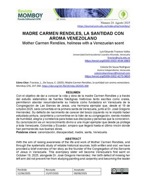 Madre Carmen Rendiles, La Santidad Con Aroma Venezolano