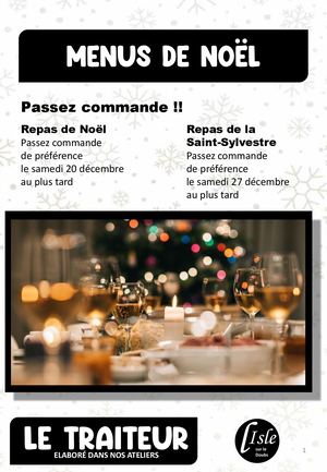 Menus de fêtes 2025 - Intermarché LA GRANDE HALLE l'ISLE SUR LE DOUBS