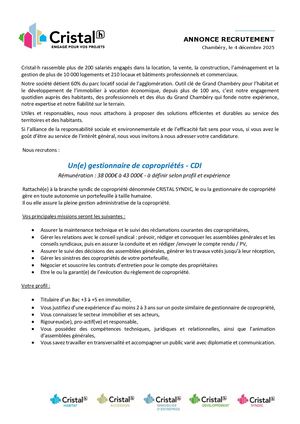 Annonce Gestionnaire De Copropriétés