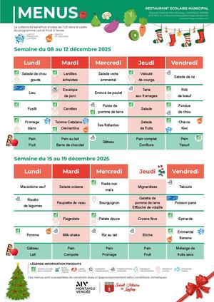 Menu Restaurant Scolaire Saint-Hilaire de Loulay