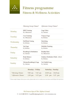 Six Senses Spa Group Class