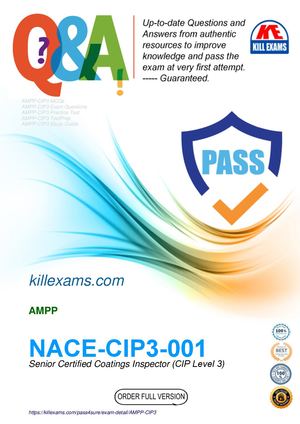 Shortcut MCQs of AMPP CIP3 Certification for becoming a Senior Certified Coatings Inspector
