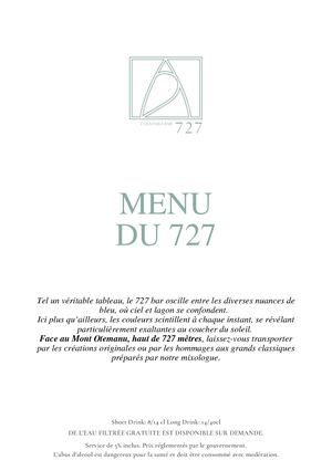 FR - 727 BAR MENU