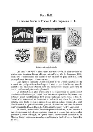 Le cinéma danois en France jusqu'en 1914