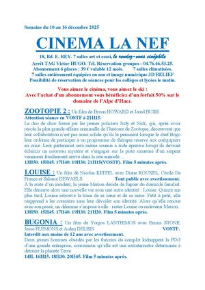 Programme La Nef Grenoble