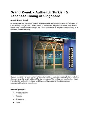 Best Turkish & Lebanese Restaurant Singapore | Grand Konak
