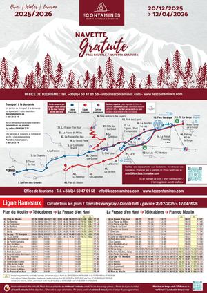Horaires navettes station - Hiver 2025-2026 - Les Contamines-Montjoie