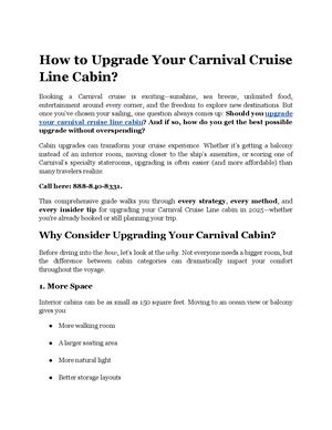 How To Upgrade Your Carnival Cruise Line Cabin