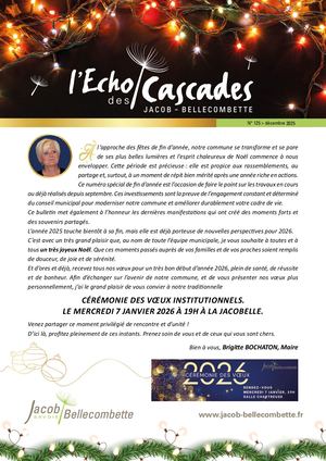 ÉCho Des Cascades N°125 Bulletin Municipal De Jacob Bellecombette