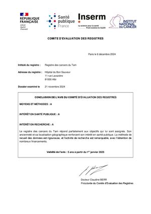 Conclusion Avis Cer 2024 Registre Cancers Du Tarn Vf