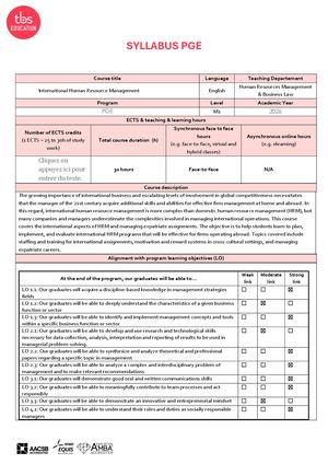 International Human Resources Management 25 26