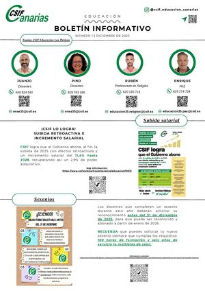 Boletín Informativo Csif Educación Las Palmas (Diciembre 2025)