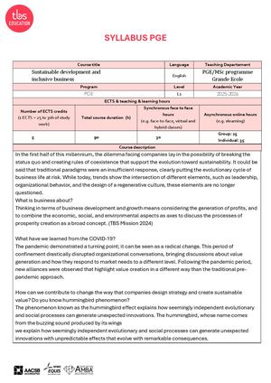 Sustainable Development And Inclusive Business