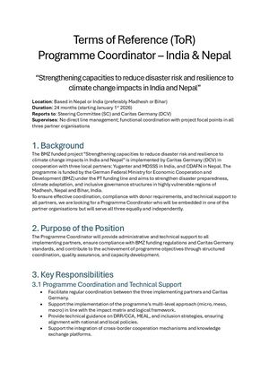 Tors Programme Coordinator India & Nepal