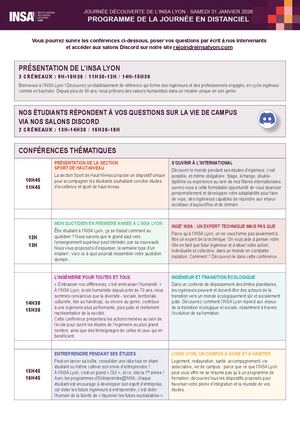 Programme distanciel de la journée découverte 2026