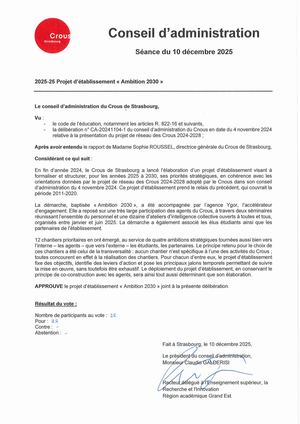 Delib 2025 25 Projet D'établissement
