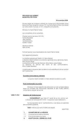 2025-11-18 - Séance ordinaire