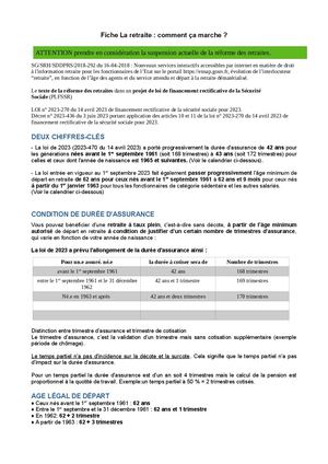 Fiche La Retraite 10 Décembre 25