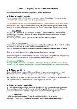 Détermination Du Nombre De Trimestres