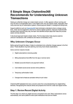 5 Simple Steps Chatonline365 Recommends for Identifying Unknown Transactions