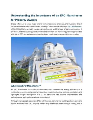 Understanding The Importance Of An Epc Manchester For Property Owners