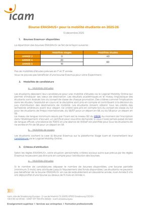2024 Modalités De Candidature, Allocations, Critères D’attribution Bourse Erasmus+ Strasbourg Europe