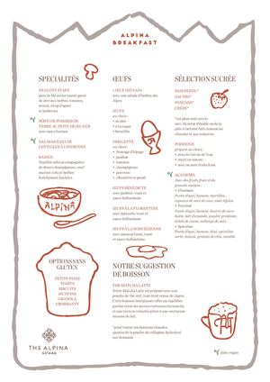 Breakfast Menu (French version) | The Alpina Gstaad