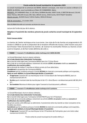 Compte Rendu De Conseil Du 22 10 2025