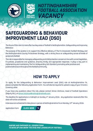 Nottinghamshire FA Safeguarding & Behaviour Improvement Lead