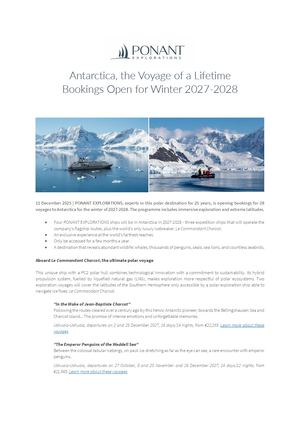 PONANT EXPLORATIONS Antarctica 2C The Voyage Of A Lifetime 2C Bookings Open For Winter 2027 2028