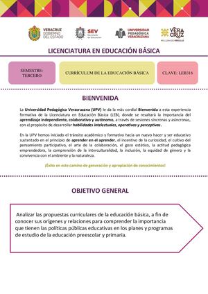 Curriculum De La Educacion Basica