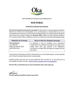 2025 - Avis Publics (Dernier ajout 9 octobre 2025)