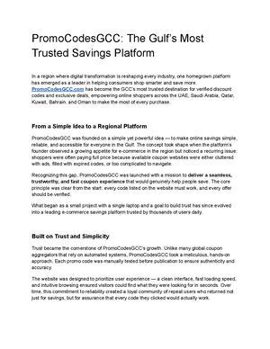 Promo Codes GCC - The Gulf’s Most Trusted Savings Platform