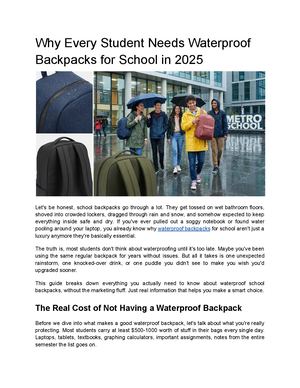 Why Every Student Needs Waterproof Backpacks For School In 2025