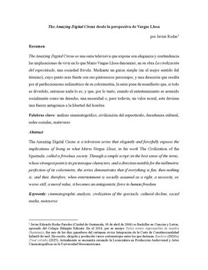 The Amazing Digital Circus desde la perspectiva de Vargas Llosa