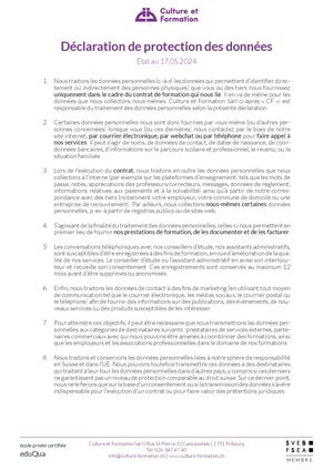 Déclaration De Protection Des Données V2 17.5.2024