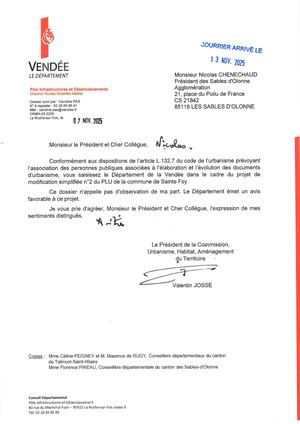 Avis Département de la Vendée (7 Novembre 2025)
