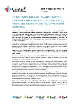 20250604 Cp Le Bourget Du Lac Inauguration Des Aménagements Du Triangle Sud Première éTape De La Reconversion Durable Vf 2 Docx