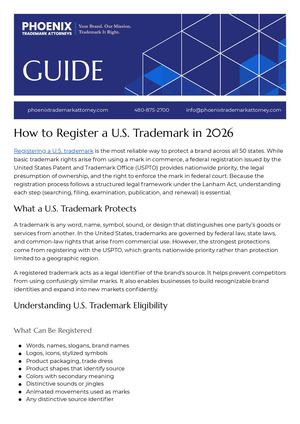 Phoenix Trademark Attorney, How To Register A U S Trademark In 2026