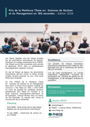 Prix Fnege De Thèse En Management Edition 2024