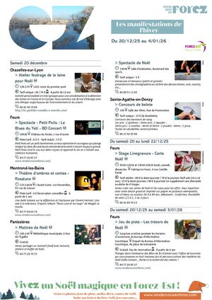 Les Manifestations De Forez Est Du 20 Décembre Au 4 Janvier 2025