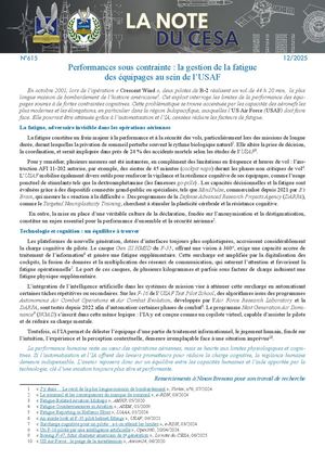 LA NOTE DU CESA N°615