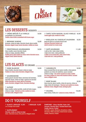 Le Chalet  - Desserts - H25/26