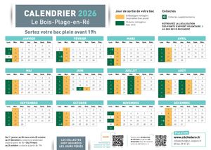 Calendriers Particuliers 2026 Le Bois Plage En Re