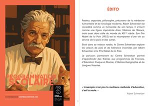 Programmation scolaire 2025 du Centre Schweitzer