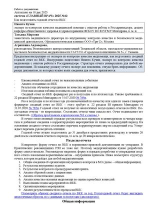 Как подготовить годовой отчет по ВКК