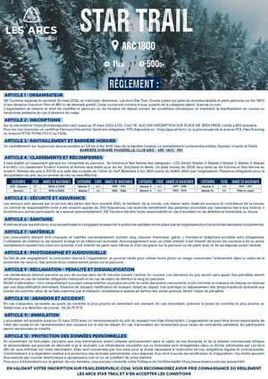 Reglement Star Trail 2026