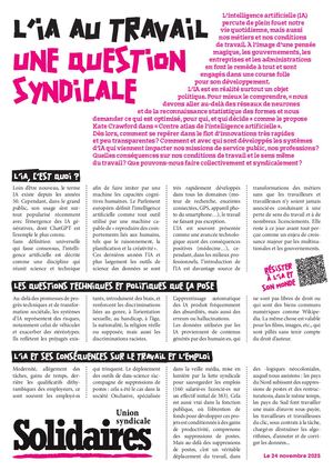 L'IA au travail, une question syndicale