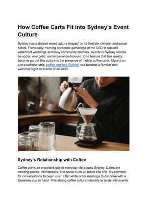 How Coffee Carts Fit Into Sydney’s Event Culture
